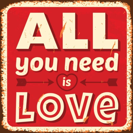Πίνακας ALL YOU NEED IS LOVE - Typography και Χαρτες Sticky 4