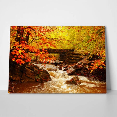 Πινακας σε καμβά AUTUMN RIVER - Λιμνες - Ποταμια Sticky 1