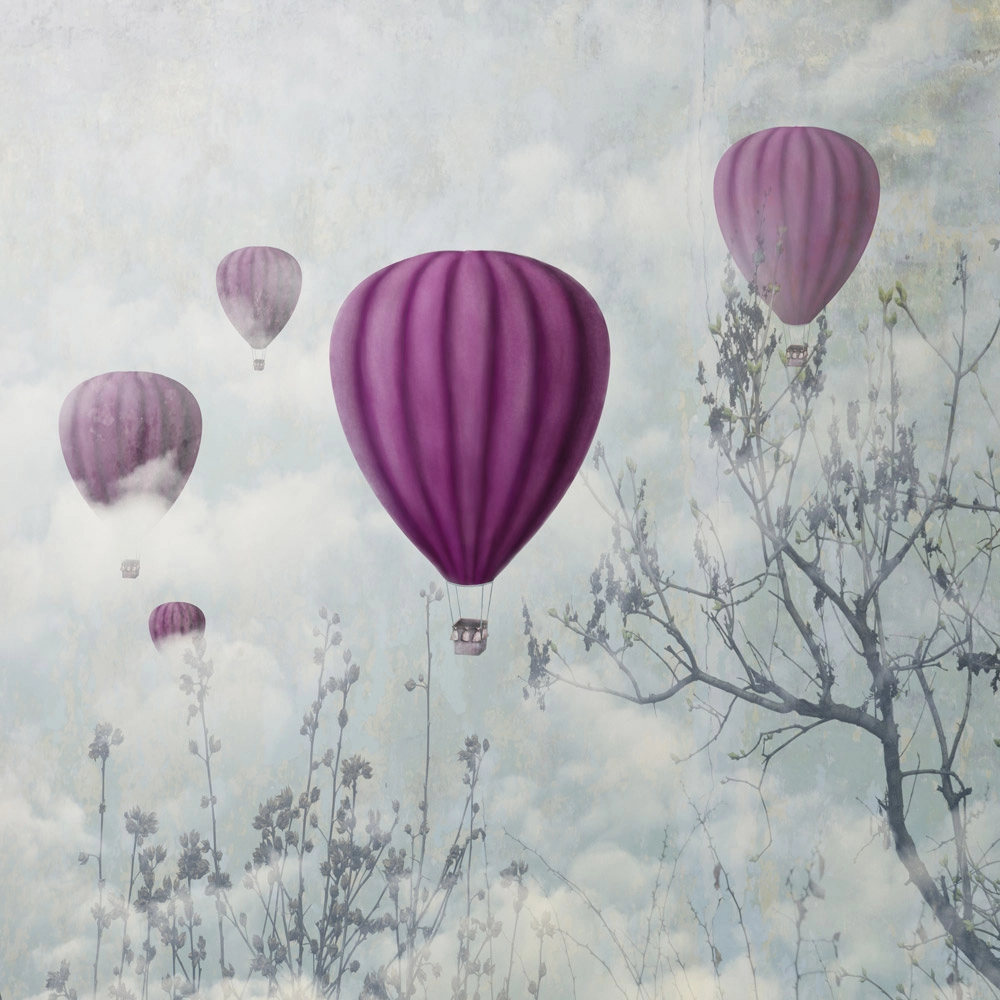 Πίνακας σε καμβά BALLOONS IN THE CLOUDS