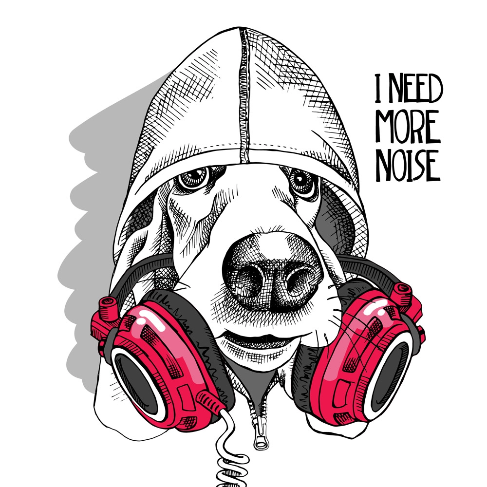 Πίνακας σε καμβά BASSET HOUND DOG HOOD