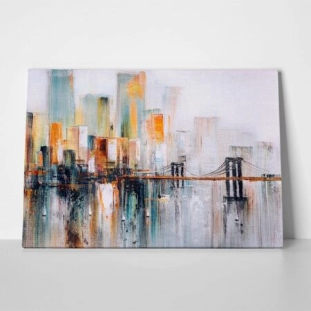 Πινακας σε καμβά BROOKLYN BRIDGE OIL PAINTING 2 - Εργα Τεχνης Sticky 1