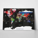 Πινακας σε καμβά COUNTRY FLAGS WORLD MAP