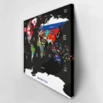 Πινακας σε καμβά COUNTRY FLAGS WORLD MAP