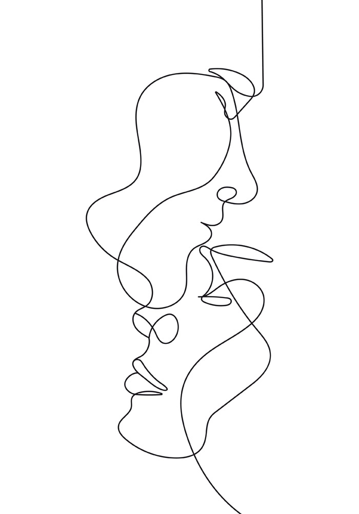 Πινακας σε καμβά COUPLE LINE DRAWING