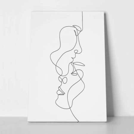 Πινακας σε καμβά COUPLE LINE DRAWING - Πορτραιτα και Φιγουρες Sticky 1