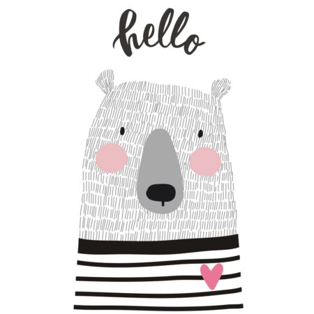 Πίνακας σε καμβά CUTE CARD HAND DRAWN BEAR - Παιδικοι και set Sticky 4