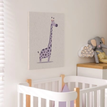 Πινακας σε καμβά PURPLE CUTE GIRAFFE