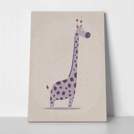 Πινακας σε καμβά PURPLE CUTE GIRAFFE - Παιδικοι και set Sticky 1