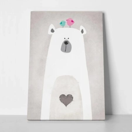 Πινακας σε καμβά CUTE POLAR BEAR - Παιδικοι και set Sticky 1