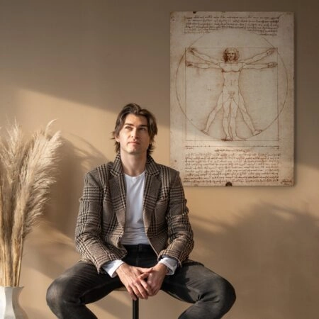 Πινακας σε καμβά DA VINCI - VITRUVIAN MAN - Leonardo Da Vinci