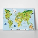 Πινακας σε καμβά DOODLE WORLD MAP