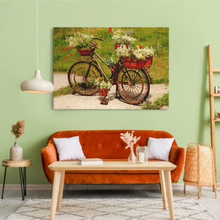 Πινακας σε καμβά FLOWERS BIKE