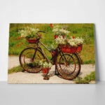 Πινακας σε καμβά FLOWERS BIKE