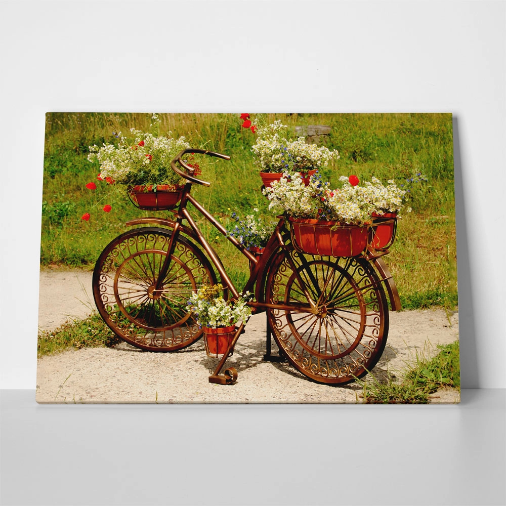 Πινακας σε καμβά FLOWERS BIKE