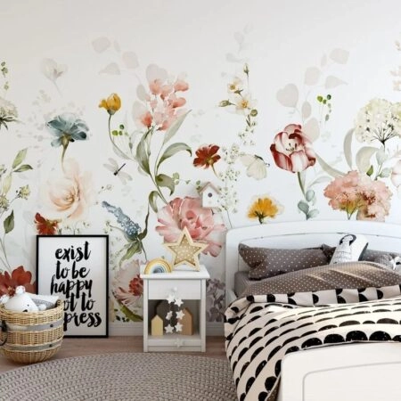 Αυτοκόλλητη Ταπετσαρία τοίχου GARDEN FLOWERS - Floral - Λουλουδια