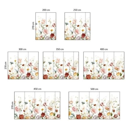Αυτοκόλλητη Ταπετσαρία τοίχου GARDEN FLOWERS - Floral - Λουλουδια Sticky 3