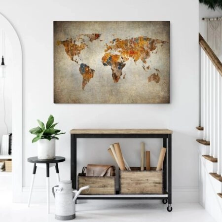 Πινακας σε καμβά GRUNGE MAP OF THE WORLD