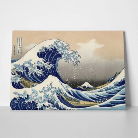 OUTLET Πινακας σε καμβά HOKUSAI - GREAT WAVE 80cm x 50cm - OUTLET Sticky 1
