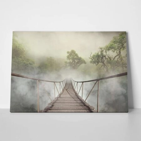 Πινακας σε καμβά JUNGLE BRIDGE - Δασος Sticky 1