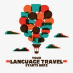 Πίνακας σε καμβά LANGUAGE TRAVEL