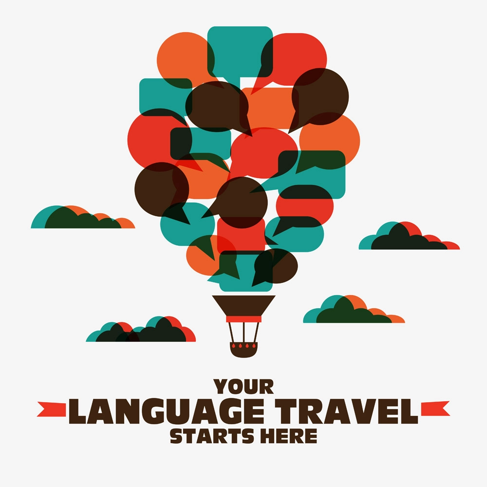 Πίνακας σε καμβά LANGUAGE TRAVEL