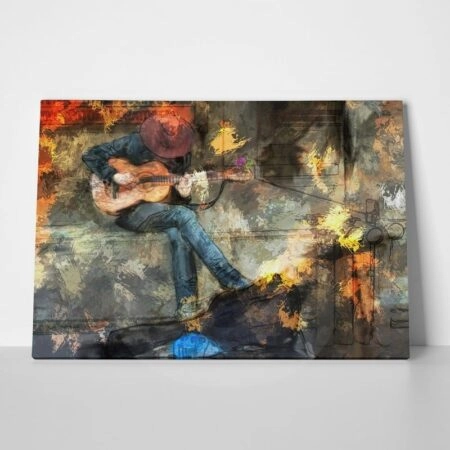 Πινακας σε καμβά MAN WITH GUITAR - Κιθαρα Sticky 1
