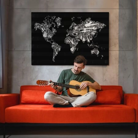 Πινακας σε καμβά MUSIC WORLD - Μουσικη