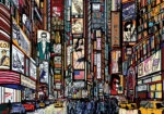 Πινακας σε καμβά NEW YORK STREET ILLUSTRATION