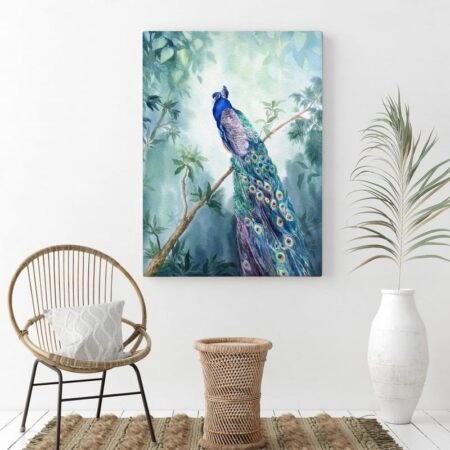 Πινακας σε καμβά PEACOCK PAINTING 2 - Πουλια