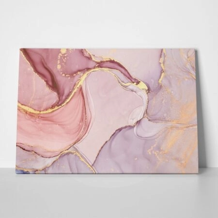 Πινακας σε καμβά PINK AND GOLD MARBLE PAINT - Αφηρημενα και Abstract Sticky 1