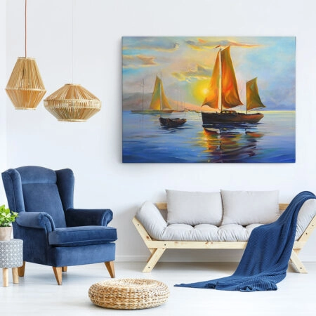 Πινακας σε καμβά SAILBOAT SUNSET 2