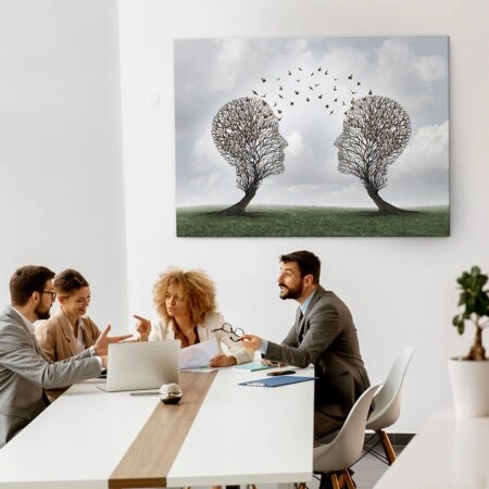 Πινακας σε καμβά TREE SHAPED COMMUNICATION CONCEPT - Πινακες σε καμβα