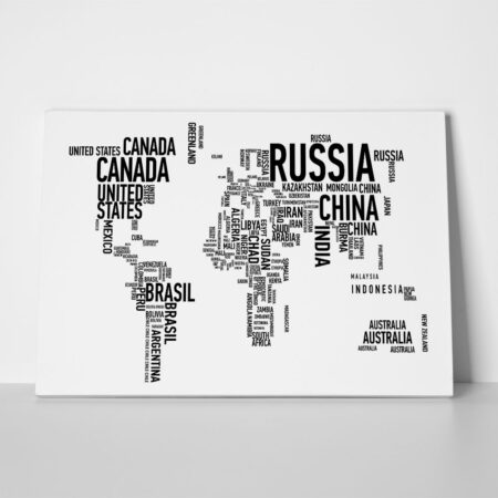 Πινακας σε καμβά TYPOGRAPHY MAP 1 - Typography Sticky 2