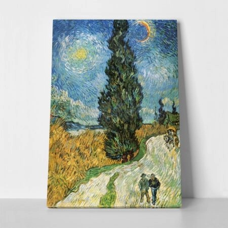 Πινακας σε καμβά VAN GOGH - ROAD WITH CYPRESS AND STAR - Vincent Van Gogh Sticky 1