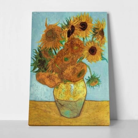 Πινακας σε καμβά Πίνακας VAN GOGH - SUNFLOWERS TURQUOISE - Vincent Van Gogh Sticky 1