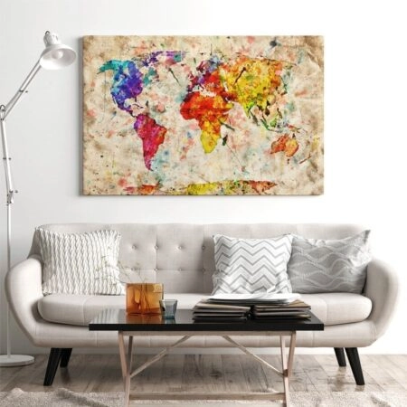 Πινακας σε καμβά WATERCOLOR MAP