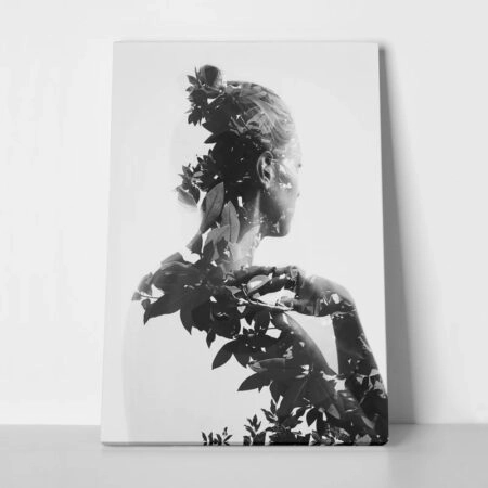 Πινακας σε καμβά WOMAN ON LEAVES - Πορτραιτα και Φιγουρες Sticky 1