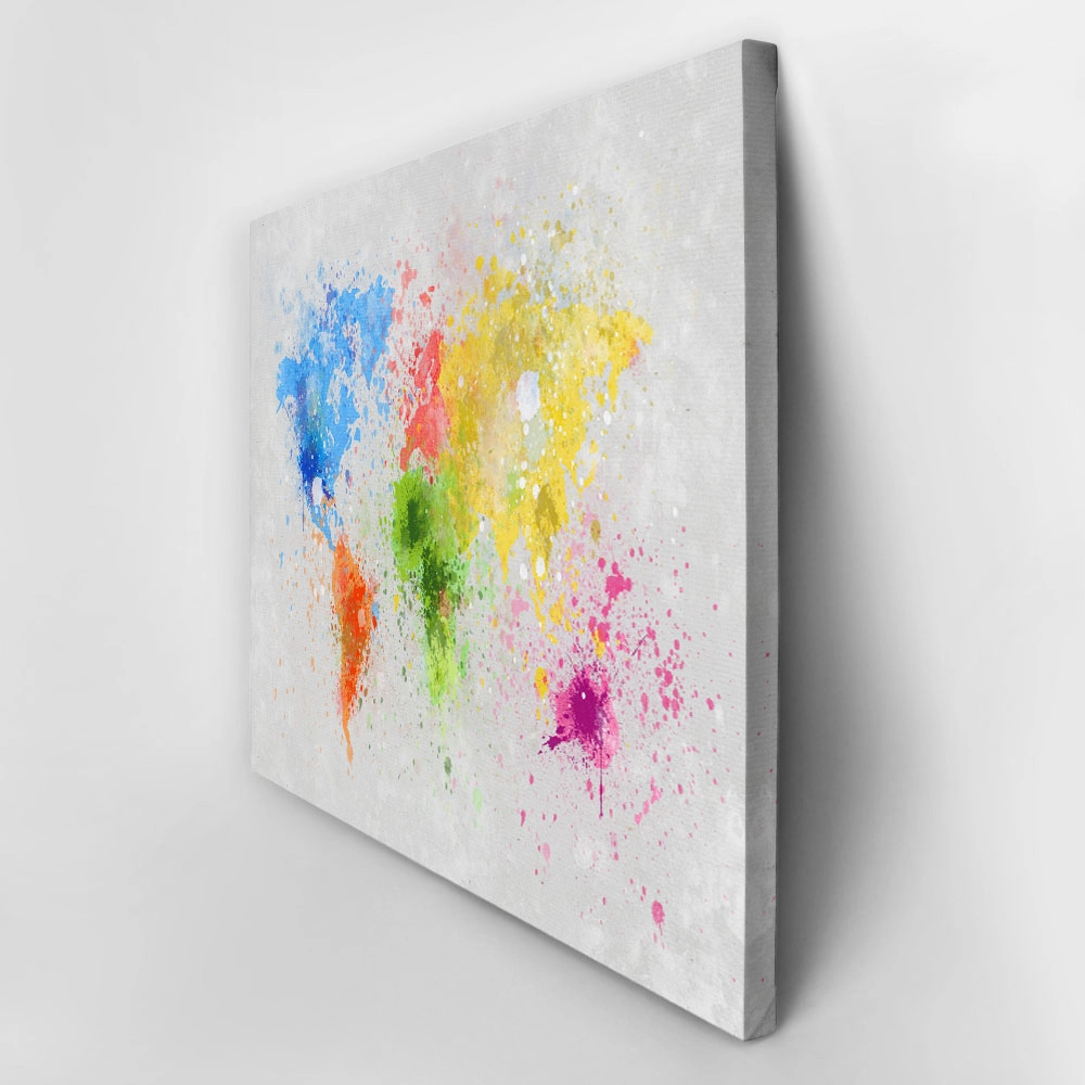 Πινακας σε καμβά WORLD MAP PAINTING
