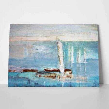 Πινακας σε καμβά ABSTRACT BOAT IN HARBOR - Λιμανια Sticky 1