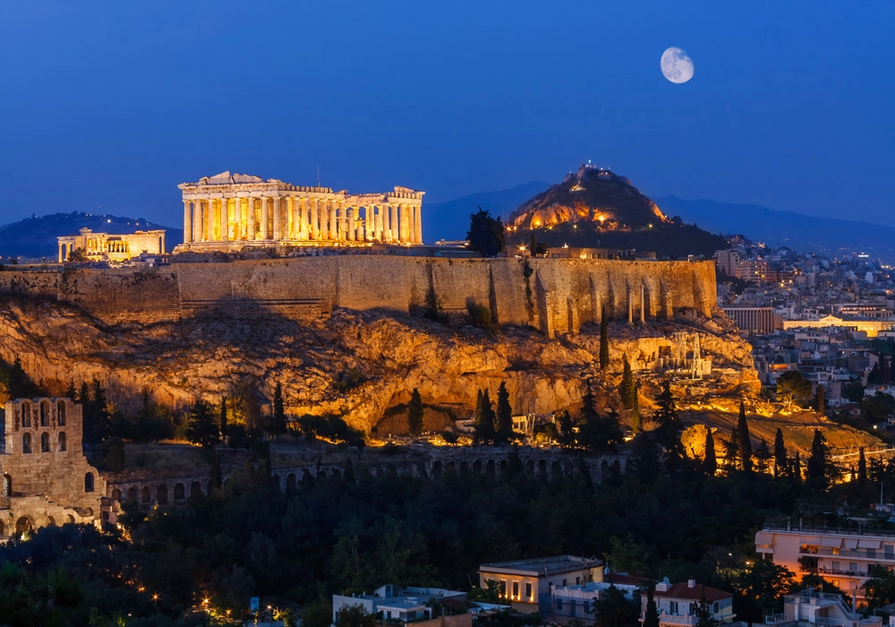 Πινακας σε καμβά ACROPOLIS NIGHT
