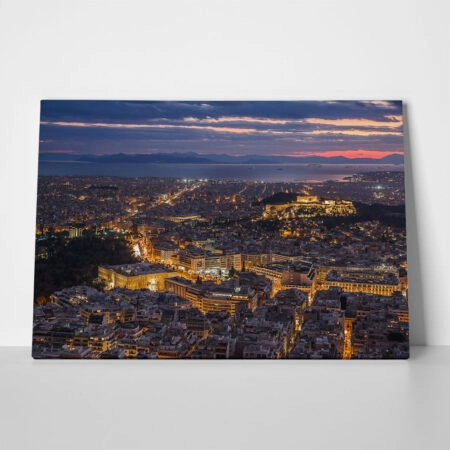 OUTLET Πινακας σε καμβά ATHENS LIGHTS 100x65cm - OUTLET