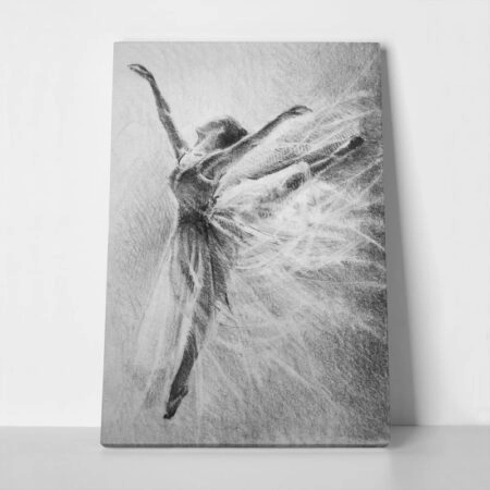 Πινακας σε καμβά BALLERINA JUMP SKETCH GRAPHIC ARTS PENCIL