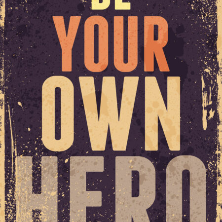Πινακας σε καμβά BE YOUR OWN HERO - Typography και Χαρτες Sticky 5