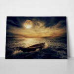 Πινακας σε καμβά BOAT SUNSET