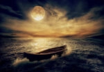 Πινακας σε καμβά BOAT SUNSET