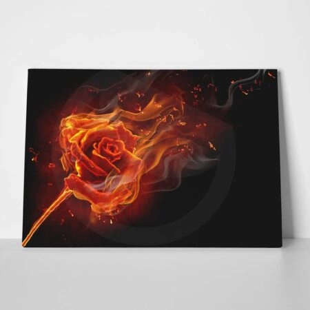 Πινακας σε καμβά BURNING ROSE