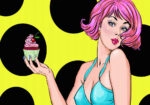 Πινακας σε καμβά CUPCAKE WOMAN POP ART