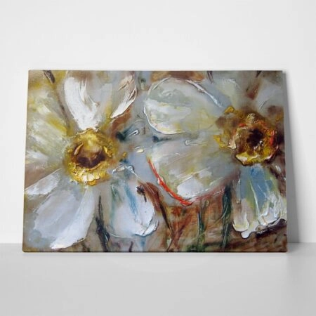Πινακας σε καμβά DAFFODILS PALE YELLOW DELICATE FLOWERS