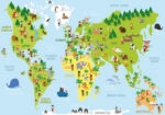 Πινακας σε καμβά DOODLE WORLD MAP