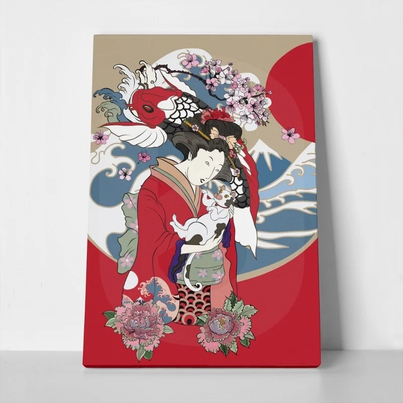 Πινακας σε καμβά FISH TRADITIONAL JAPANESE PAINTING